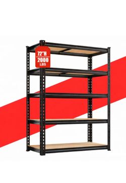 5-Tier Heavy Duty Metal Shelving Storage Adjustable Garage Shelves Utility Rack