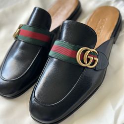 Gucci Mens Princetown Leather Slippers