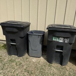 Big 50 gallon trash cans  ,  both for $35