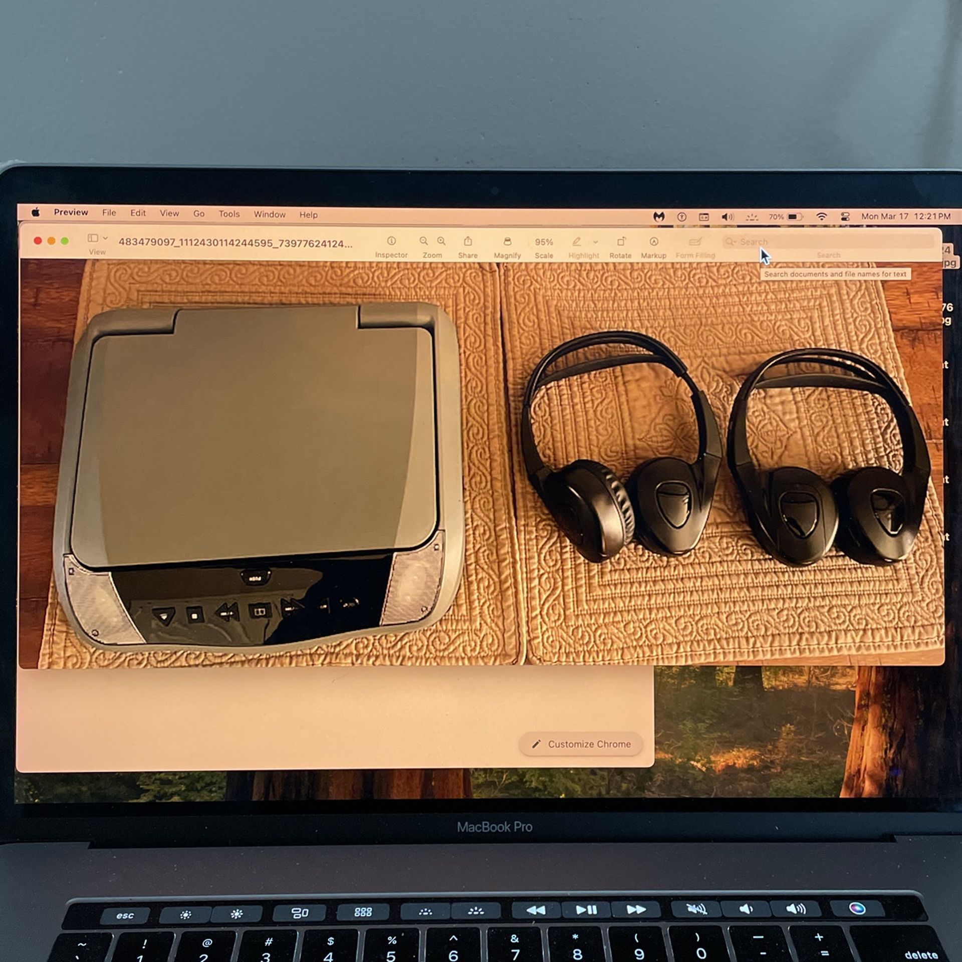 2019 Honda Odyssey Audio Vox Overhead Monitor With Two Wireless Headphones Dvd Player