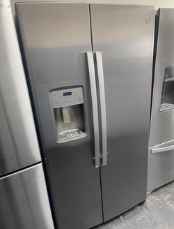 GE Slate Side by Side Refrigerator w/ Ice Maker + Digital Dispenser
