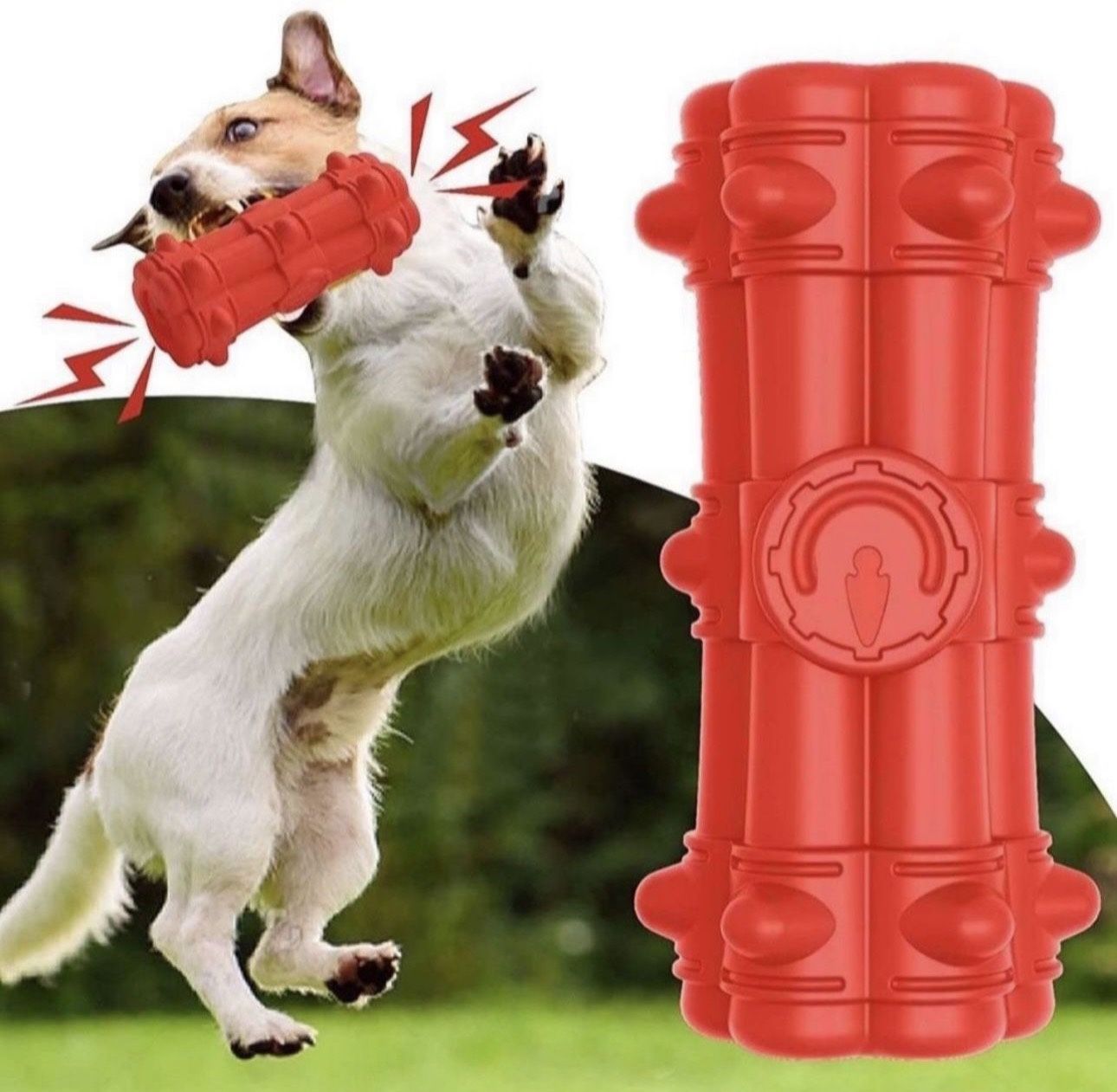 Dog Chew Toys for Aggressive Chewers Large Breed, Dog Squeaky Toys-100% Non-Toxic Natural Rubber, Durable Dog Toys, Dog Teeth Cleaning Toys for Medium