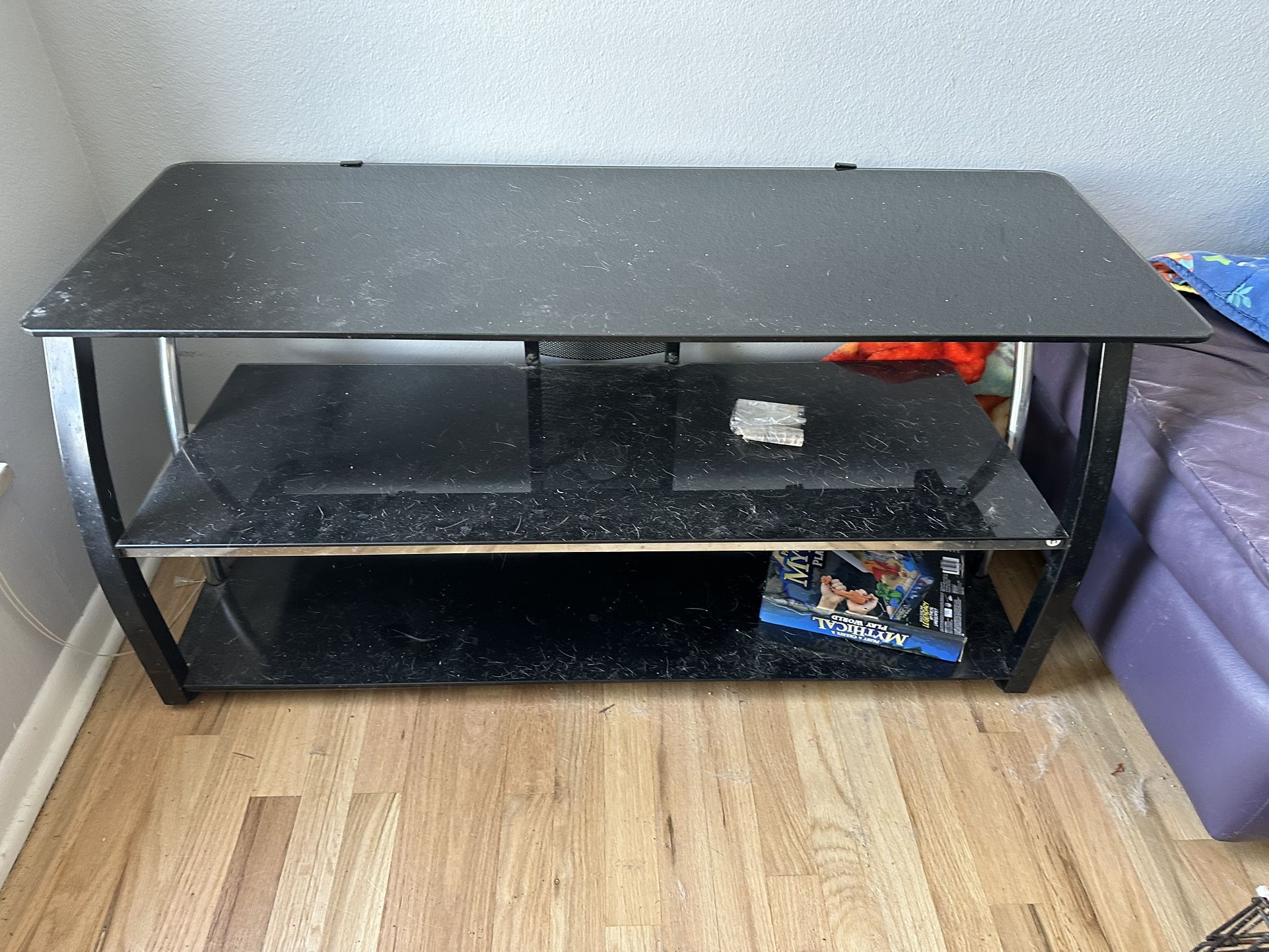 3 Shelf Glass Entertainment Center