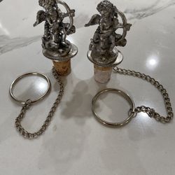 2- Pewter Wine Bottle Coke Stopper (SW Area)
