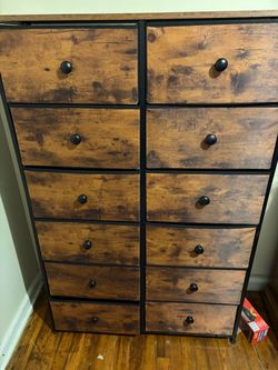 Brown 12 fabric drawer dresser