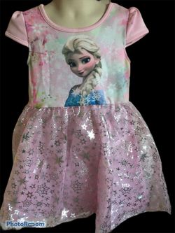 Disney pink Elsa Dress kids size 6