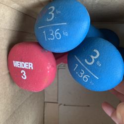 3 lb Dumbbells set of 3 pick up coral springs 33071