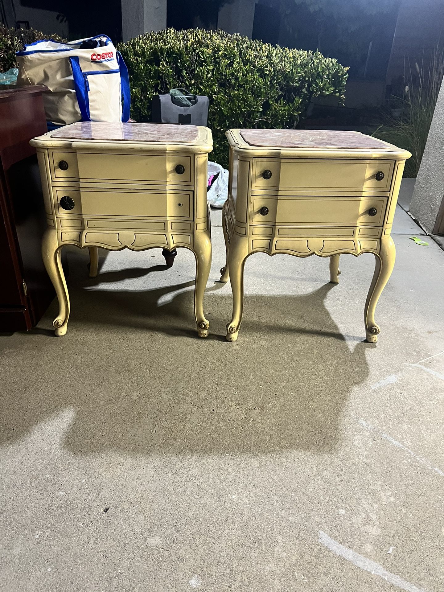 2 Side Tables With Marbles Tops
