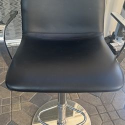 Real Leather Swivel Bar Stool