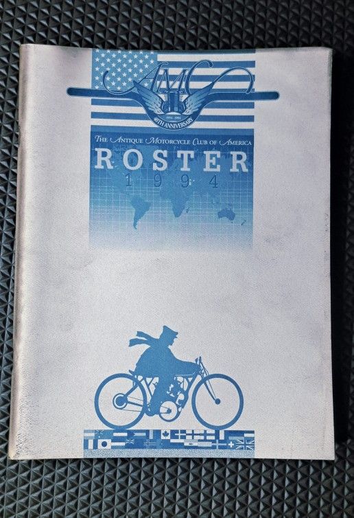 RARE Vintage 1994 AMCA Antique Motorcycle Club Membership Roster