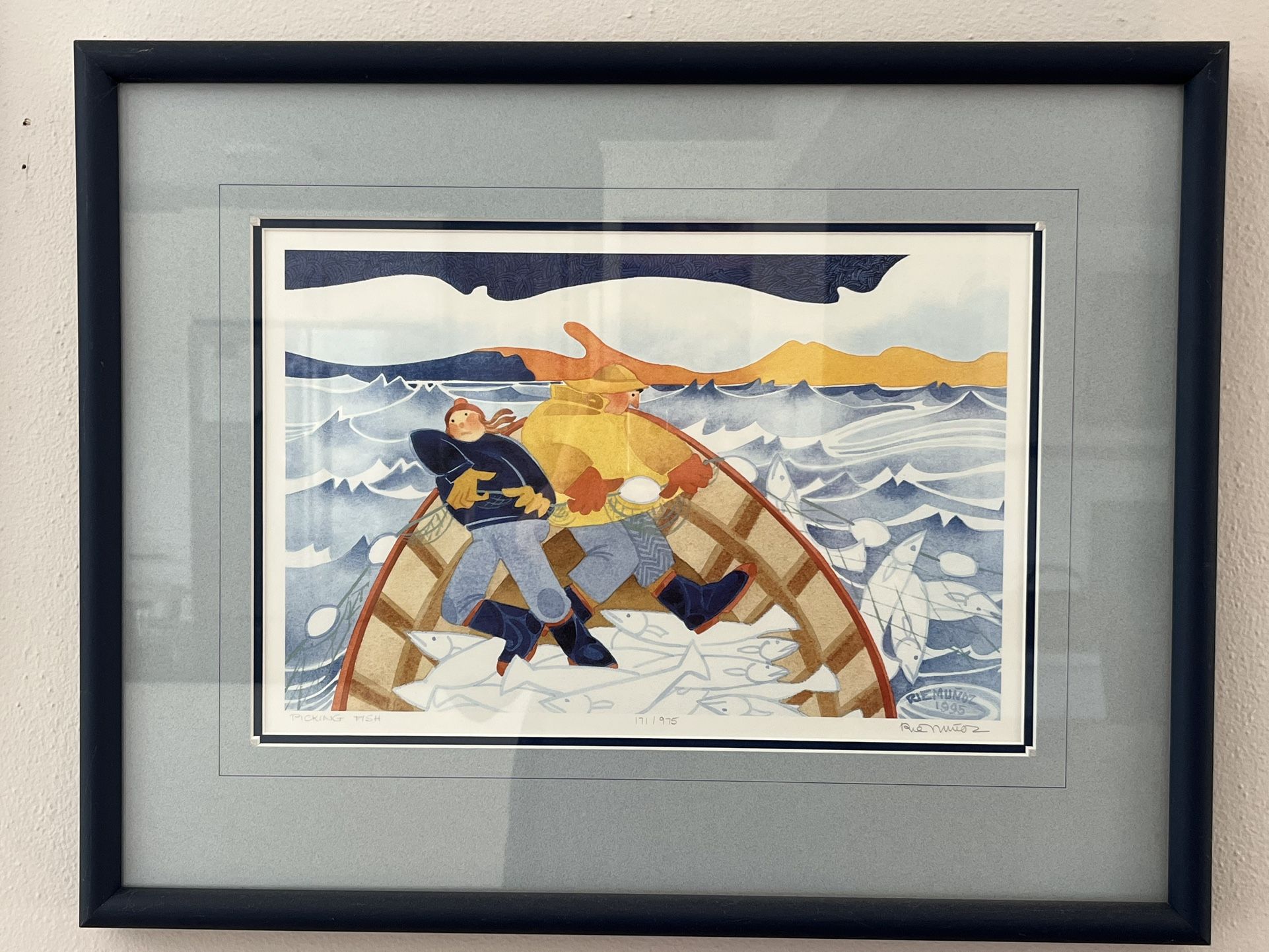 Rie Munoz Lithograph “Picking Fish”