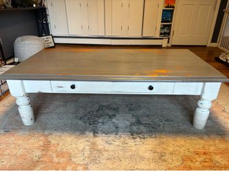Solid wood farmhouse style coffee table
