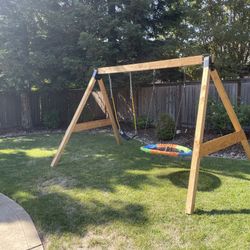 Solid Lumber Swing Set