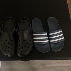 Adidas Slides , Crocs 