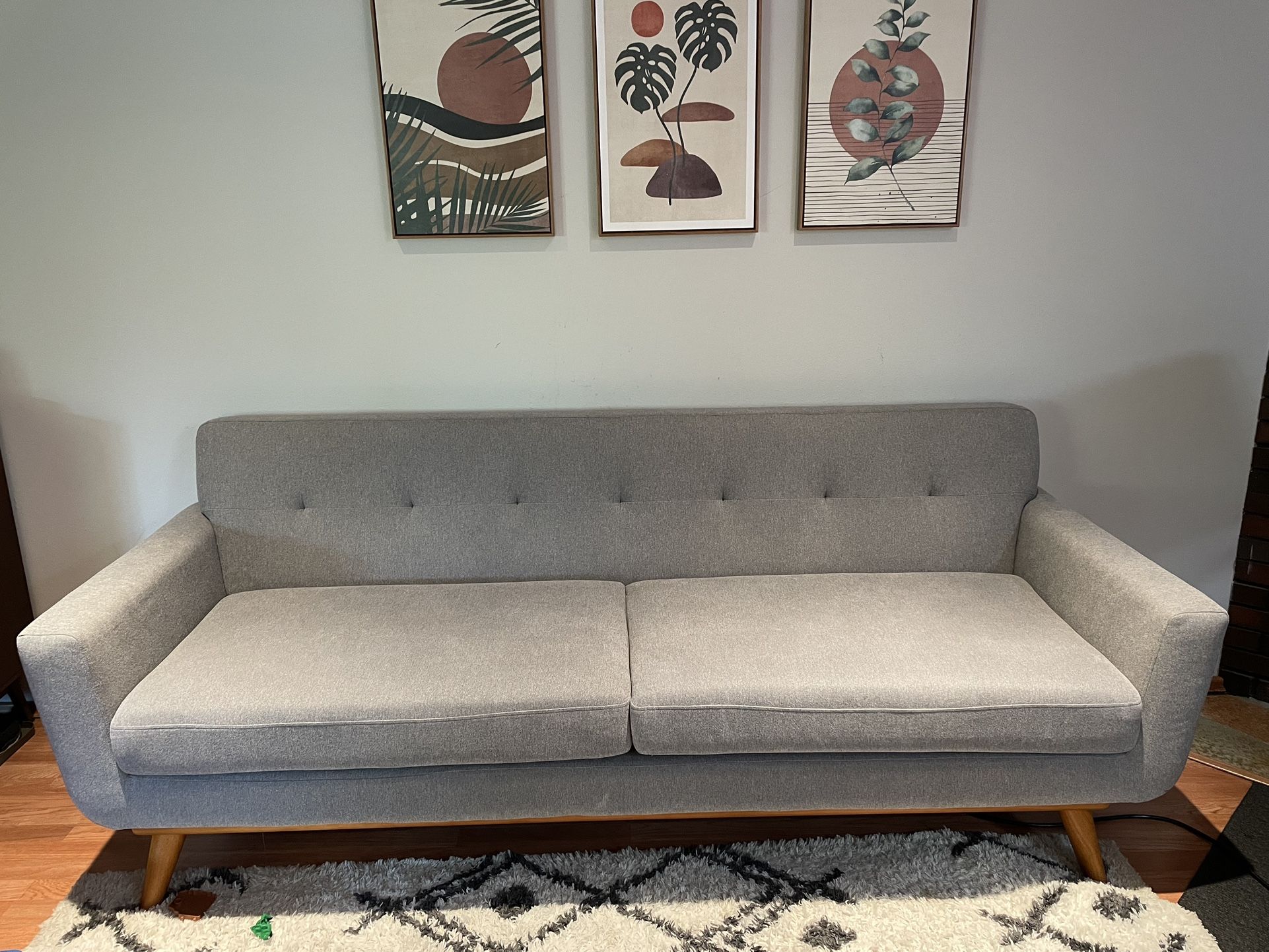 Beautiful Solid Wood Frame MCM Sofa Couch