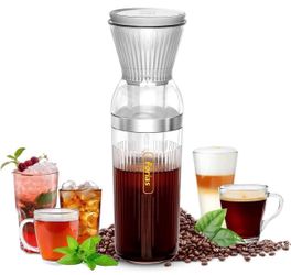 Electric Cold Brew Coffee Maker 2 in 1 Iced Coffee & Tea Maker Cordless Personal Coffee Maker