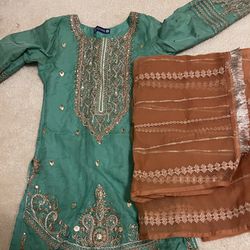 Desi Turquoise Khas Dress