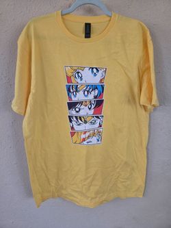 Sailor Moon Unisex Adult Shirt, Yellow, Size Large