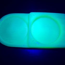 Pre 1942 Glowing Alacite by Aladdin Uranium Glass Dresser Tray