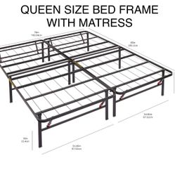 Queen Bed Frame With Mattress 
