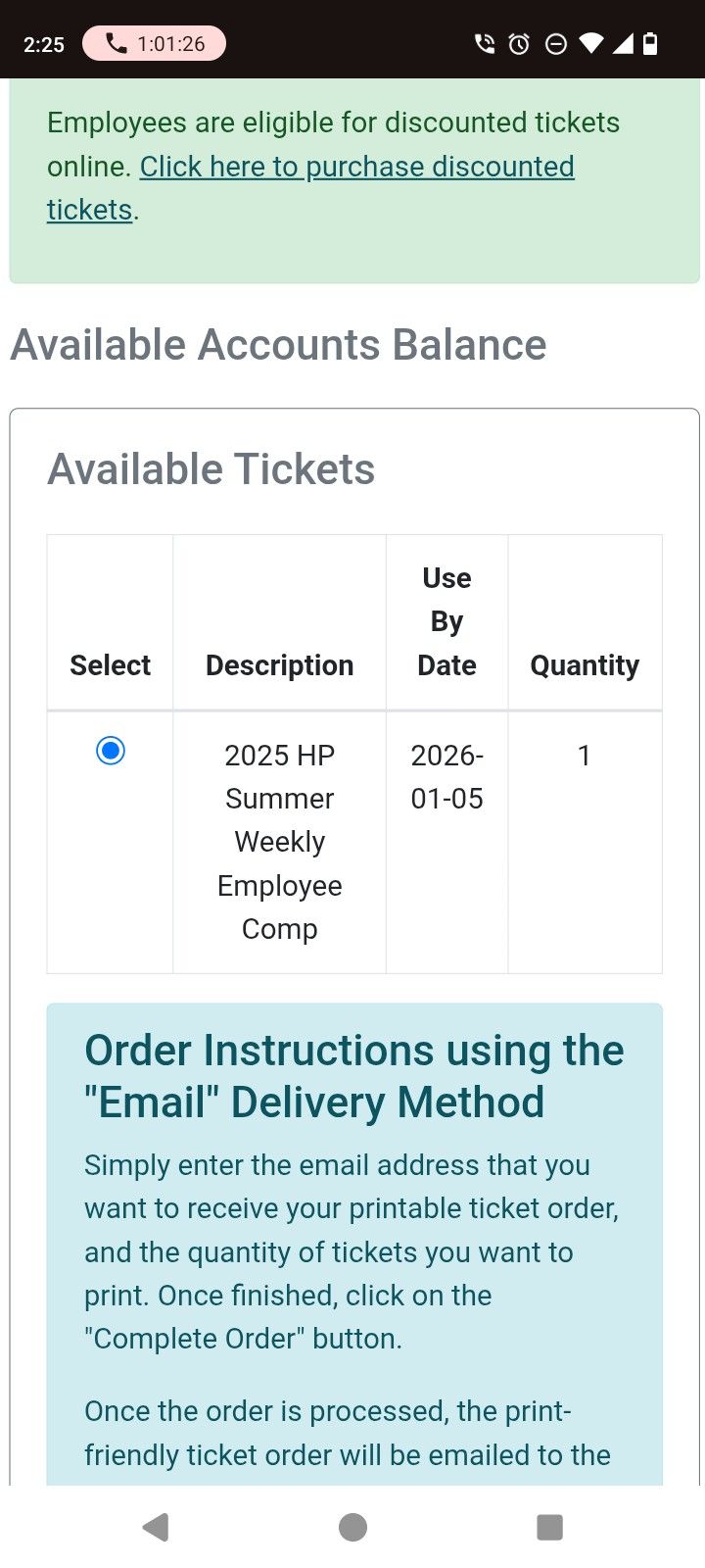 Hershey Park Ticket