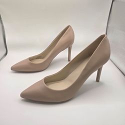 Nine West Etta Leather High Heels Pumps Light Natural Women's 9.5 New
