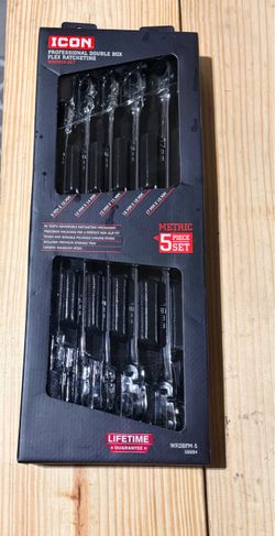 ICON 5-Piece Metric Double Box Flex Ratcheting Wrench Set