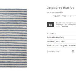Lightly used Pottery Barn Shag Rug