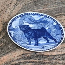 Lekven "Mops" Pug Dog Collector's Plate Denmark