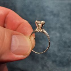 1.2 ct moissanite solitaire 14kt white gold ring. Size 6.5 