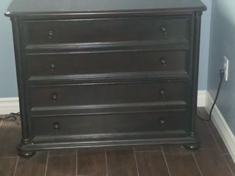Dark Mahagoney Desk & Credenza
