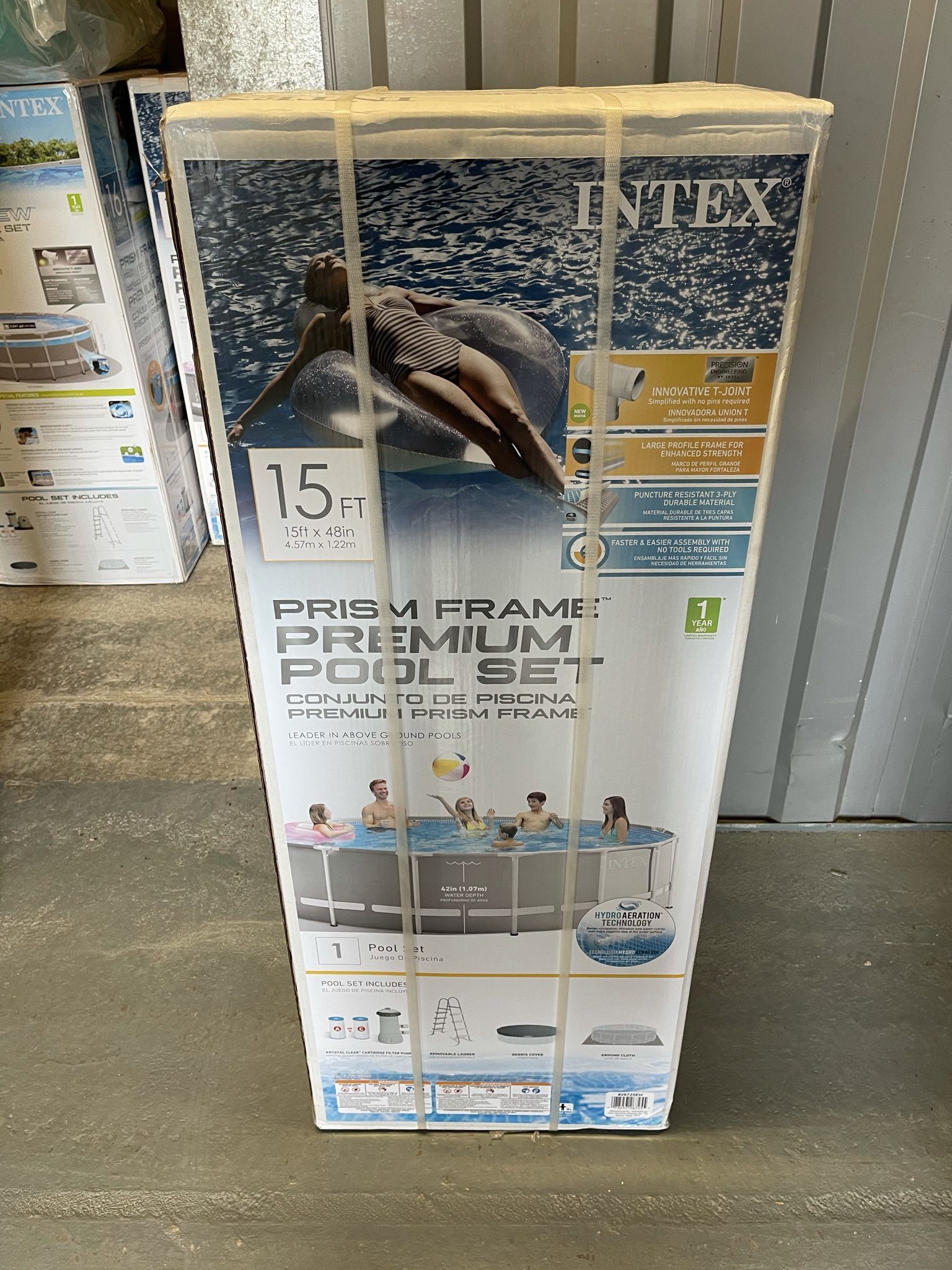 Intex 15ft x 48in Prism Frame Above Ground Pool Set W/ Filter Pump, Ladder, & Cover (OR BEST OFFER)