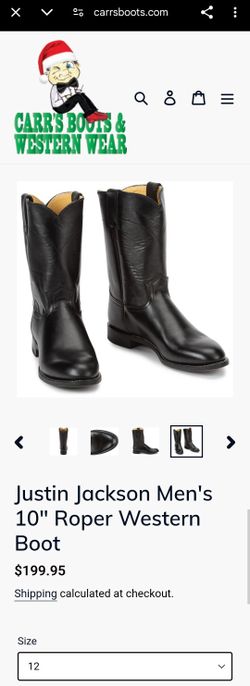 Justin Jackson Men's 10" Roper Western Boot