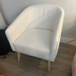 Upholstered White Accent Chair