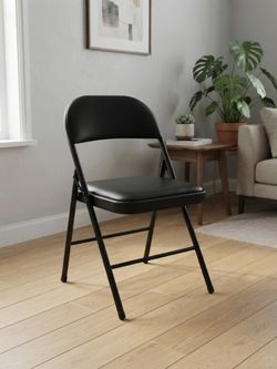 BRAND NEW Black Padded Folding Chairs - 2 Pack