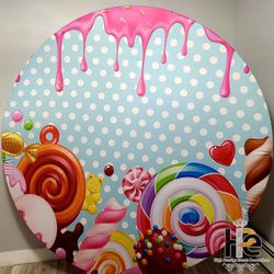 Circle Backdrop 6.5ft , Minnie , Super Hero, Candy Land Ect 