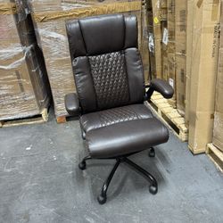 Executive Office Chair Heavy Duty Office Chair Padded Flip Up Armrest, Computer Gaming Chair PU Leather Desk Chair, High Back Big and Tall Office Chai