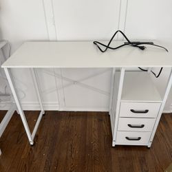 White Office Desk With Outlets