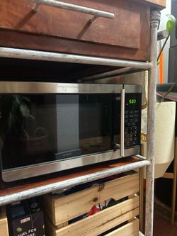 Silver Sleek Microwave