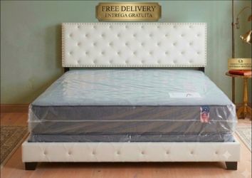 Cama Nueva QUEEN SIZE CON COLCHONES CAMA NUEVA COLCHON Y BOX SPRING FREE DELIVERY GRATIS