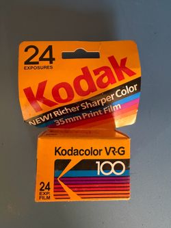 Vintage box of Kodak Kodacolor VR-G 100 35mm Print Film rated for 24 exposures