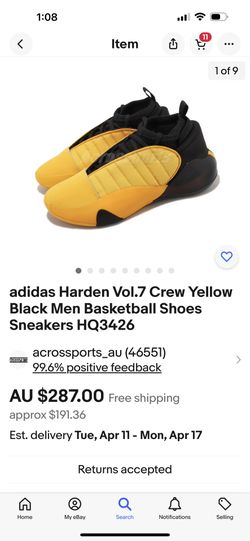 adidas Harden Vol.7 Crew Yellow Black Men Basketball Shoes
