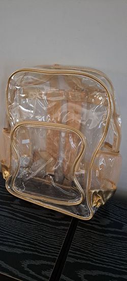 New Clear Backpack with Gold Trim