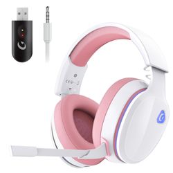 Gtheos 2.4GHz Wireless Gaming Headset For PS5, PS4 Fortnite & FPS Gamers, PC, Nintendo Switch, Bluetooth 5.3 Gaming Headphones With Noise Canceling Mi