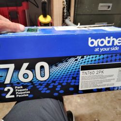 Brother Two Pack Printer  Ink Cartridges Tn760 Two Pack