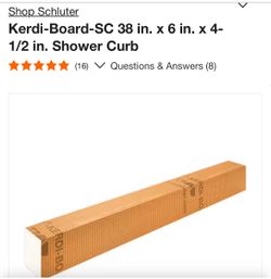 New Kerdi Shower Curb 38 inch new in box