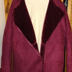  XL Burgandy Swede Coat