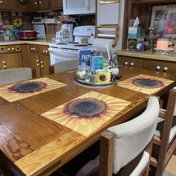 Wooden Table and 4 Chairs