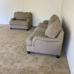 Gray Couch And Chair *Free Delivery*