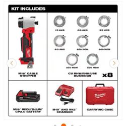 Milwaukee Cable Stripper Kit for Copper & Aluminum RHW/RHH/USE Wire Cutting  m18 2935x-21 